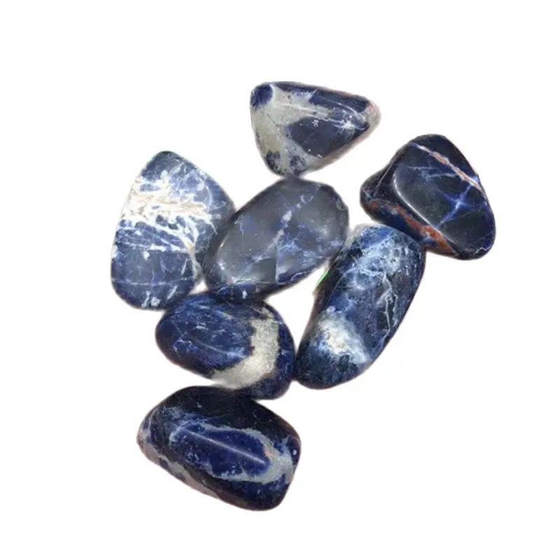 

20-40mm crystals healing stones natural blue sodalite bulk tumbled stones for home decoration