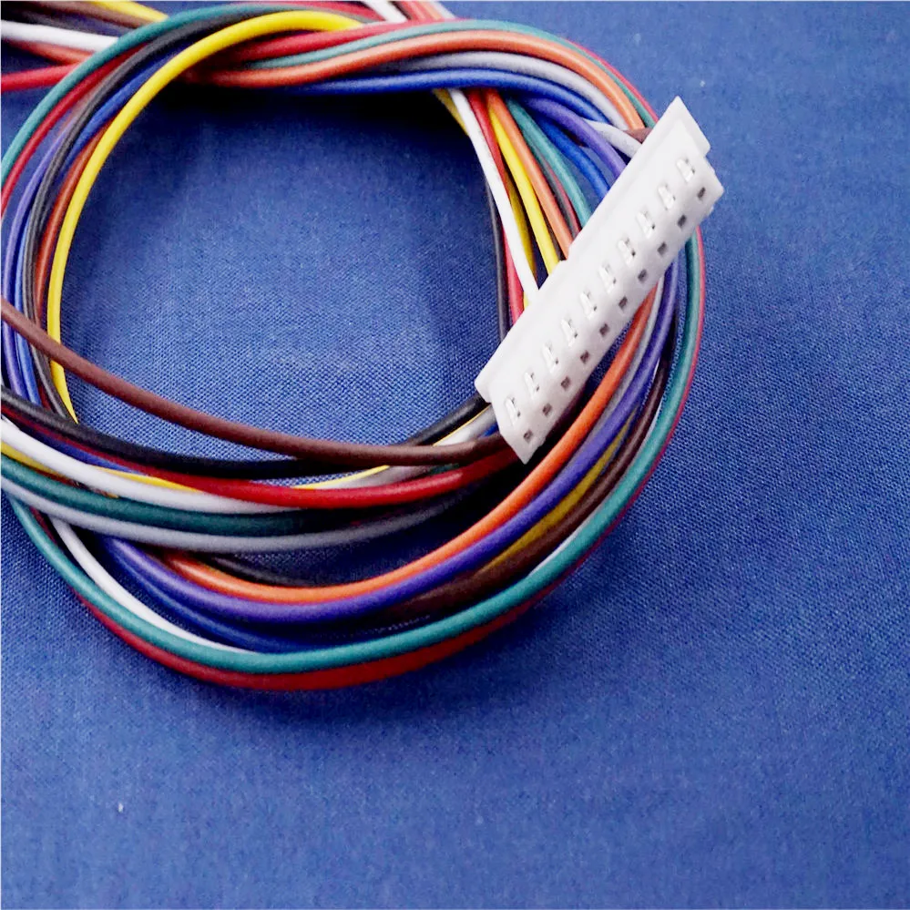 100 шт. JST XH2.54 шаг 2,54 мм 10 контактный разъем жгут проводов UL1007 26 AWG один конец длина 100 200 300 400 500 600 мм