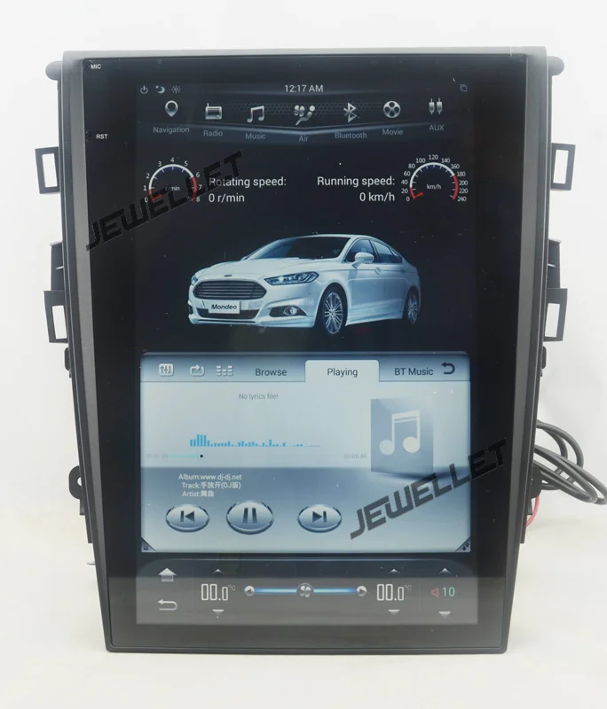12," tesla стиль вертикальный экран android 6,0 четырехъядерный 1+ 32G Автомобильный gps Радио навигатор для ford Mondeo 2013
