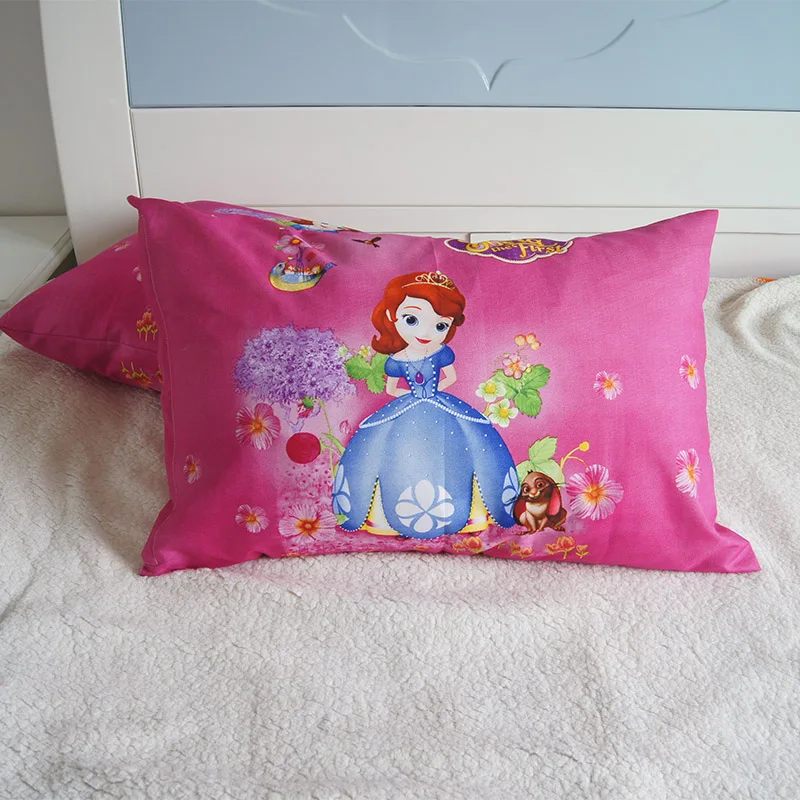 Disney Cartoon Frozen Princess Kids Pillowcases Baby Boys Girls Gift Decoration 3D Pillow Cover Pair 48x74CM on Bed - Цвет: Sophia 3
