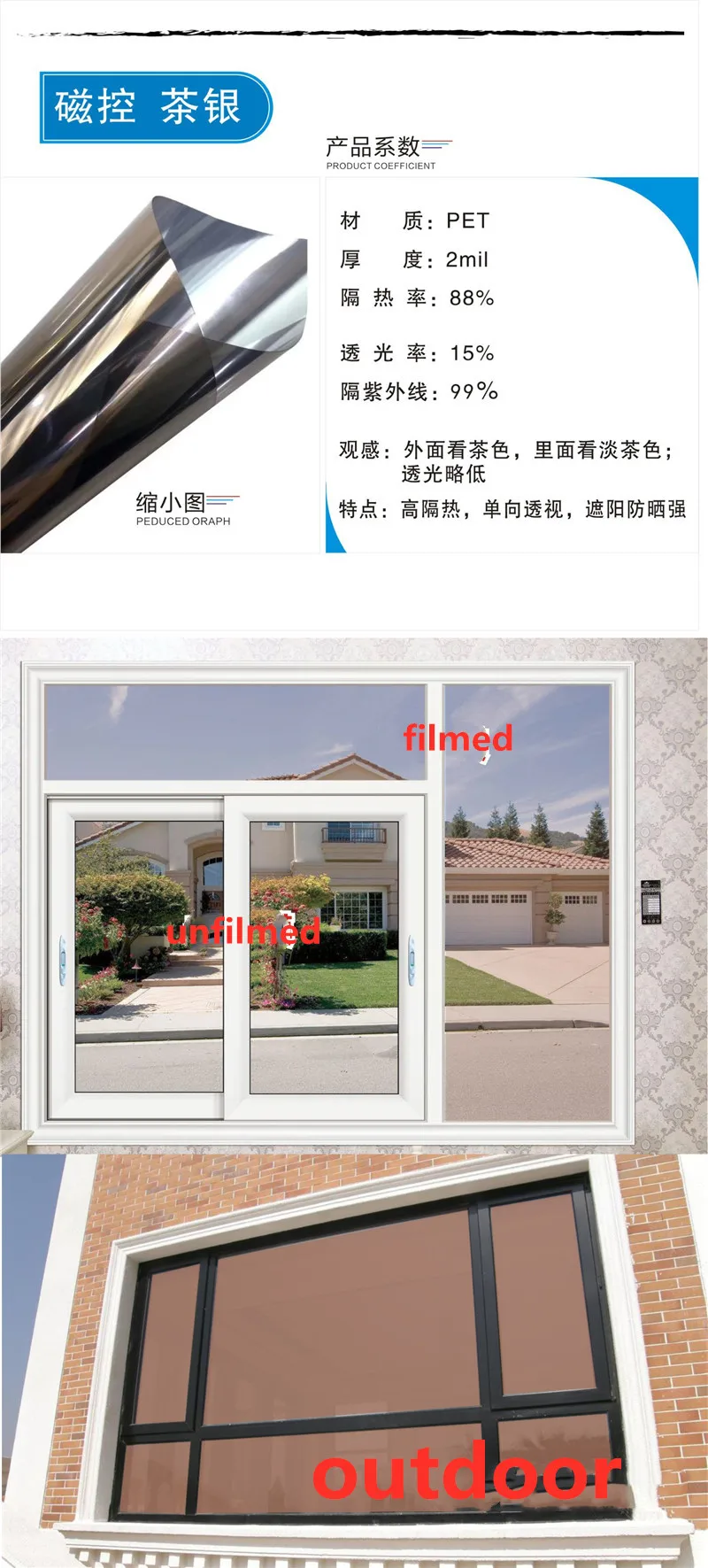 Экраны для окон Солнечная защита зеркало серебряная пленка наклейки строительный Декор на дверь обои теплоизоляция конфиденциальности окна