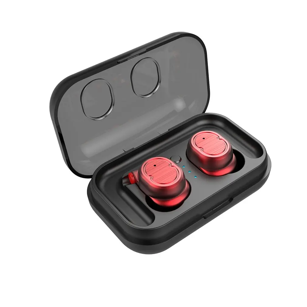 TWS отпечатков пальцев сенсорные Bluetooth наушники, HD стерео беспроводные наушники, шумоподавление игровая Спортивная гарнитура для iphone - Цвет: Красный