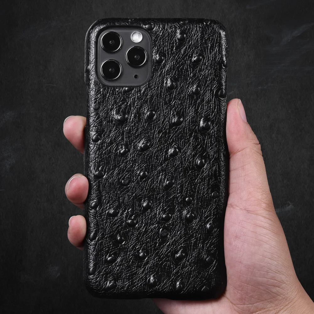 Роскошный чехол из натуральной кожи для iPhone 11 Pro Max телефона страусиной X Xr Xs |