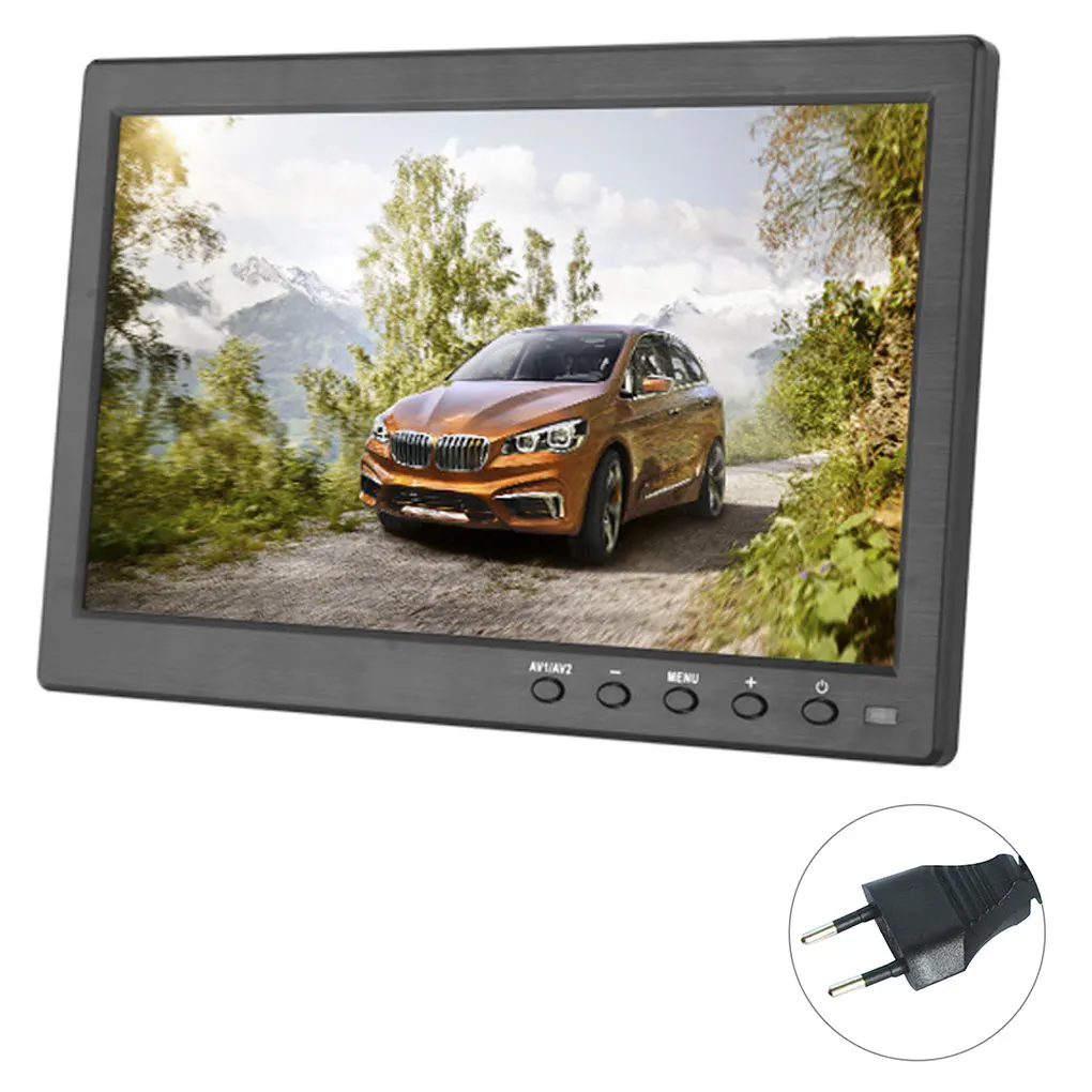 1 шт. 10,1 дюйма 1080P lcd HD Автомобильный экран заднего вида, запасная камера, дисплей AV/RCA/VGA/HD w/динамик, штепсельная вилка европейского стандарта - Цвет: Коричневый