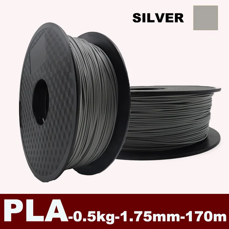 YOUSU PLA нити для 3D принтера comsuables многоцветный 0,5 кг 1,75 мм 170 м - Цвет: SILVER