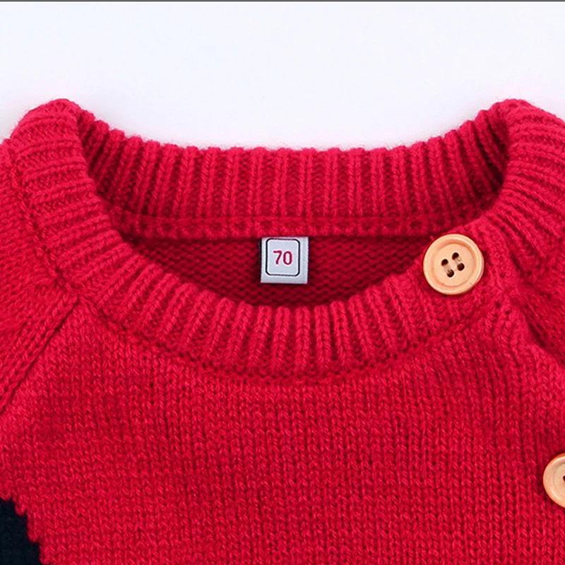 Рождественский свитер детская одежда на осень, Рождественская одежда с длинным рукавом, с изображением "Олень" комбинезон с сеткой комбинезон для младенцев мальчиков девочек