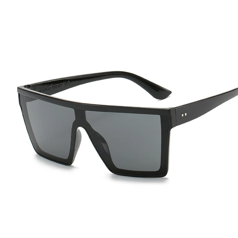 Vintage Black Square Sunglasses Woman Oversized Big Frame Sun Glasses Female Male Brand Designer Mirror Oculos De Sol_voghion.com