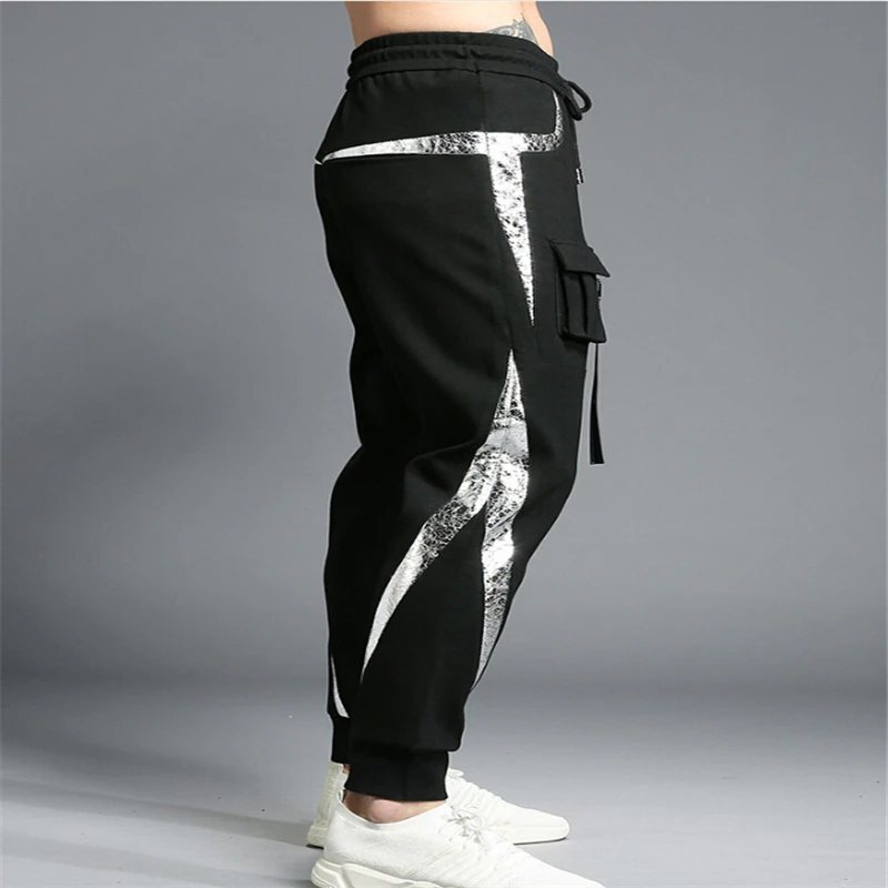 High-quality sportswear casual stretch cotton men's pants tight-fitting sweatpants fitness exercis white track pants