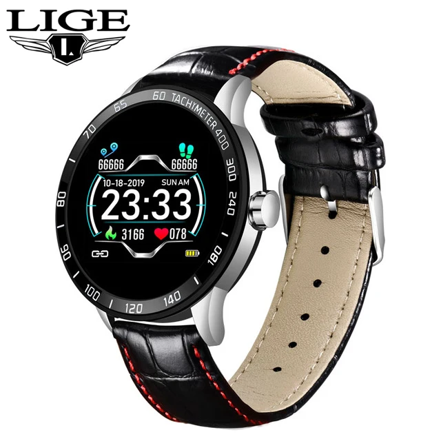 Смарт-часы для мужчин IP67 Водонепроницаемый фитнес-трекер сердечный ритм кровяное давление монитор Шагомер для Android ios спортивные умные часы - Цвет: Silver L