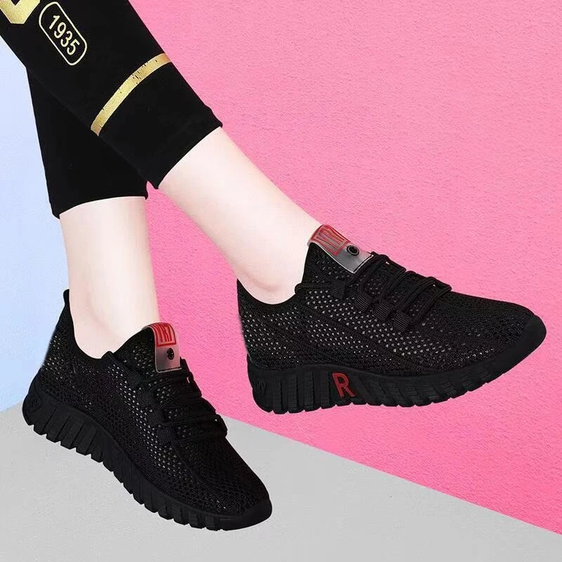 Zapatillas de deporte antideslizantes para mujer, zapatos planos de malla aire, suelas de goma, informales, transpirables, baratos, nueva moda| Zapatos vulcanizados mujer| - AliExpress