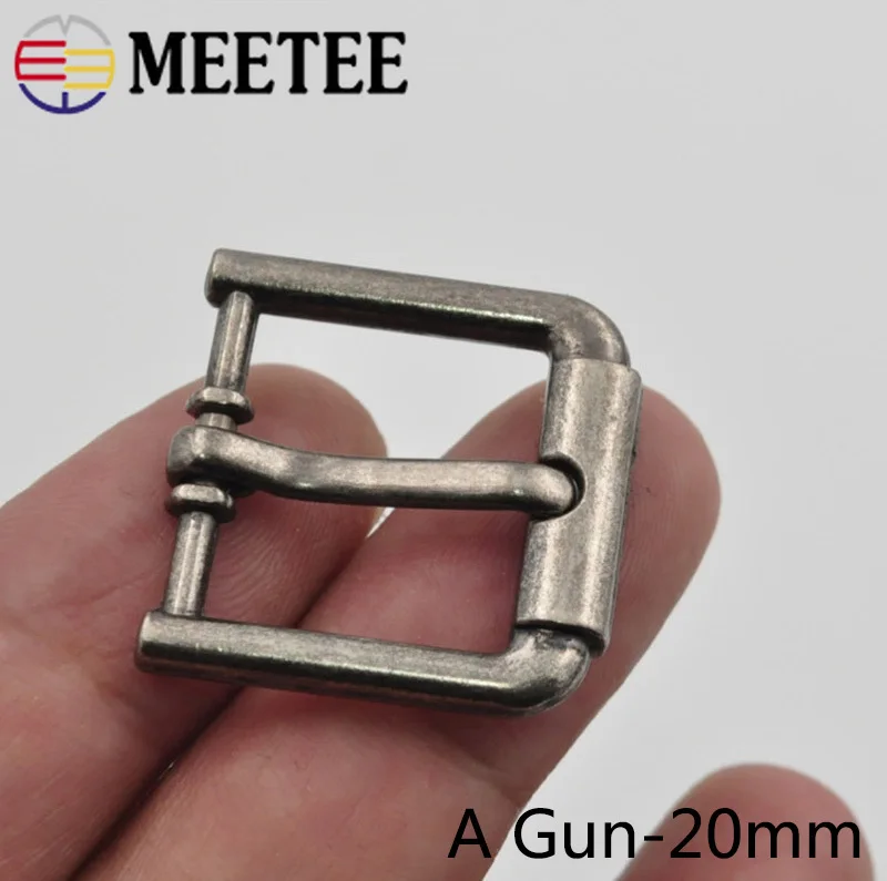 Meetee 5/10pcs ID20mm Metal Pin Buckles Belt Bags Strap Slider Adjuster Hook DIY Shoes Decor Buckle Leather Hardware Accessories