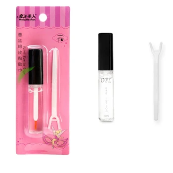 

1 Set Gentle Natural Lace Double Eyelid Invisible Glue Hypoallergenic Waterproof Anti-sweat Transparent False Eyelashes