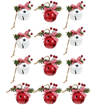 

12pcs Christmas Bell Decors Bell Hanging Pendants Xmas Tree Bell Decorations