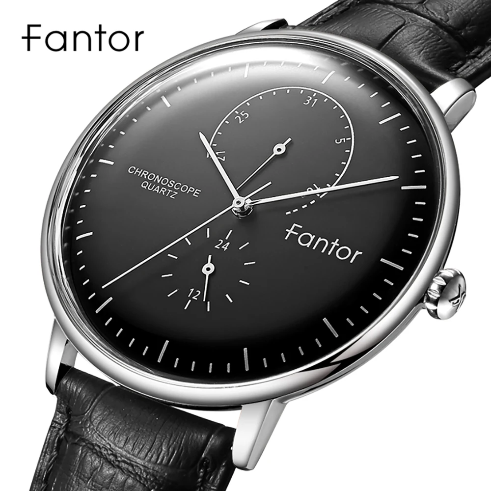 Модные Роскошные повседневные Брендовые мужские часы Fantor водонепроницаемые