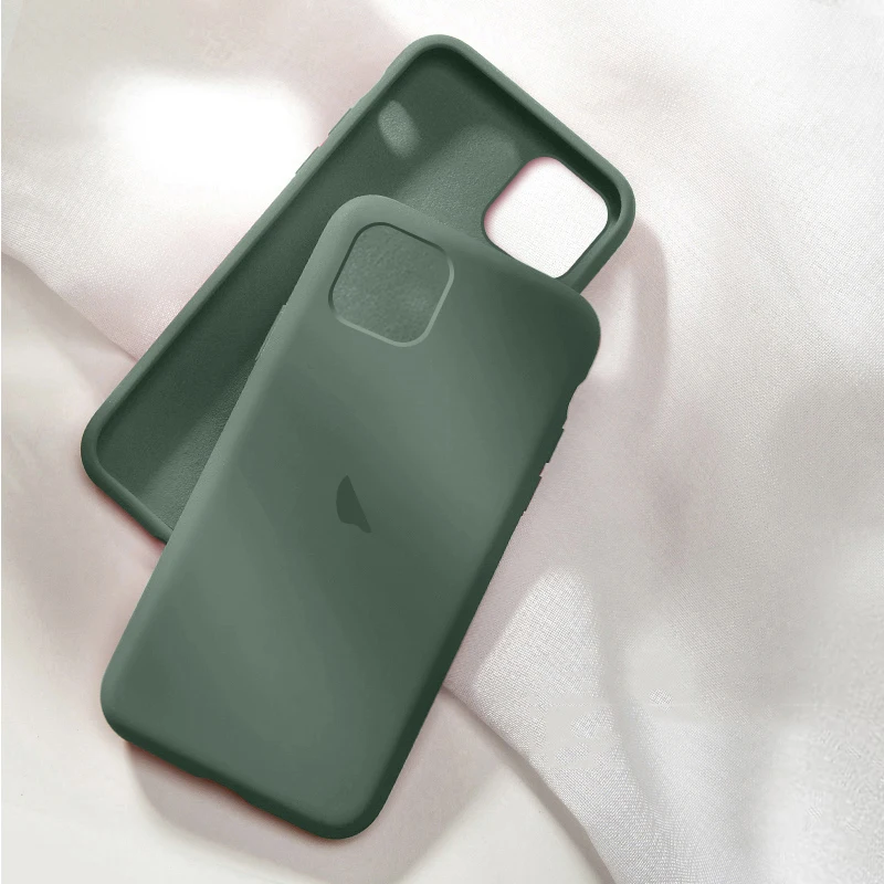 Официальный силиконовый чехол для iPhone 11 Pro AMX с логотипом, полный Чехол для iPhone X 7 8 6 6S Plus XR XS AMX чехол s - Цвет: Pine needle green
