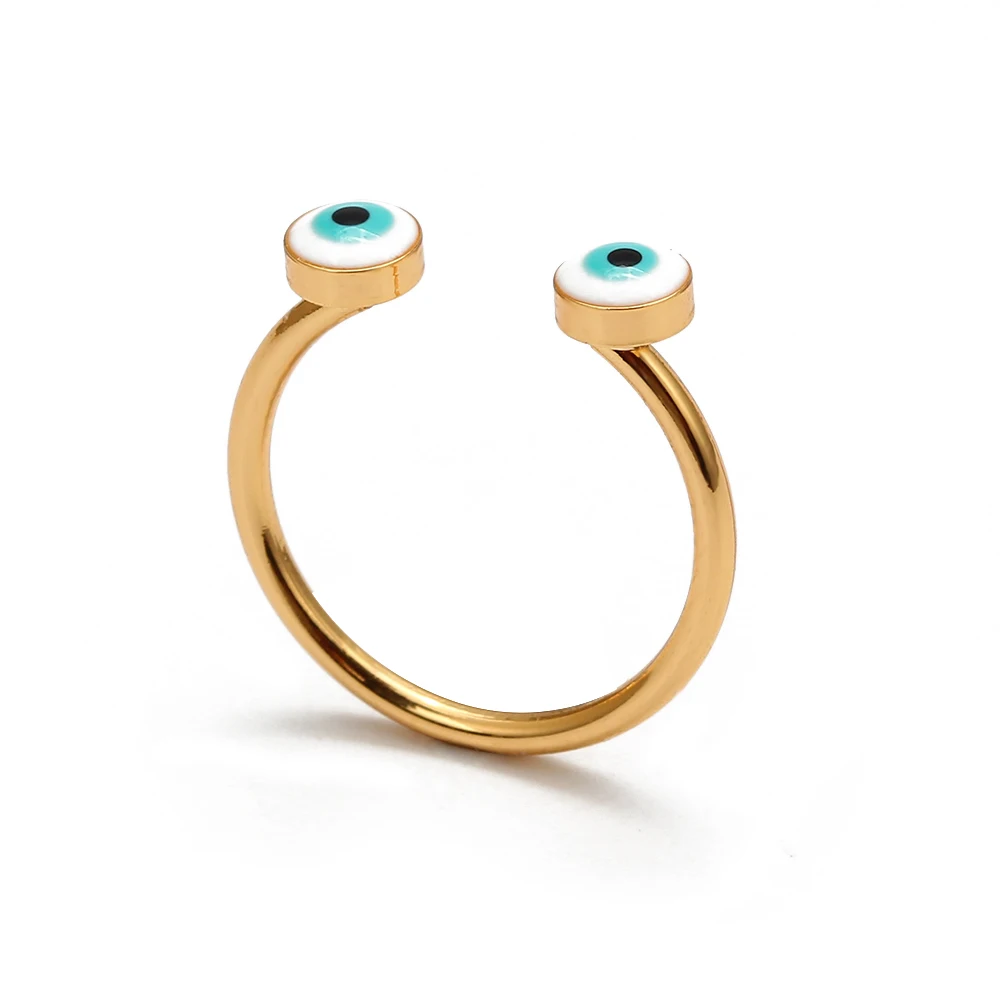 Lucky Eye голубой Турецкий Дурной глаз открытое золотистое кольцо медное кольцо украшенное нефтью вечерние Ювелирные изделия Подарки для женщин мужчин EY6572