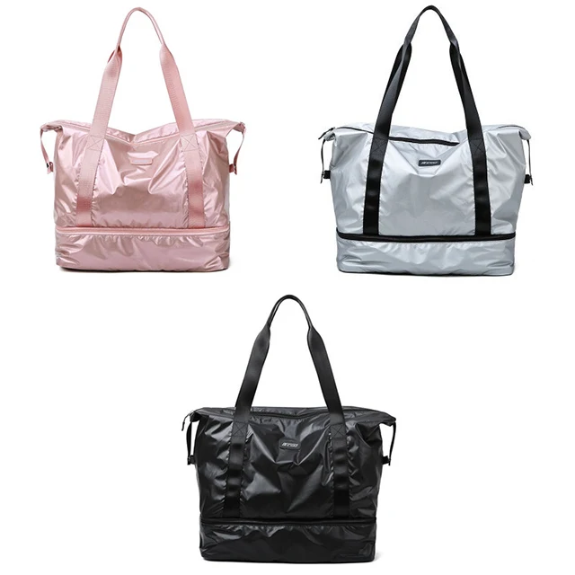ELVASEK, дорожные сумки, розовая спортивная сумка, сухая влажная разделительная сумка для йоги, многофункциональные сумки, Большая вместительная сумка на плечо, сумка для сна - Цвет: random