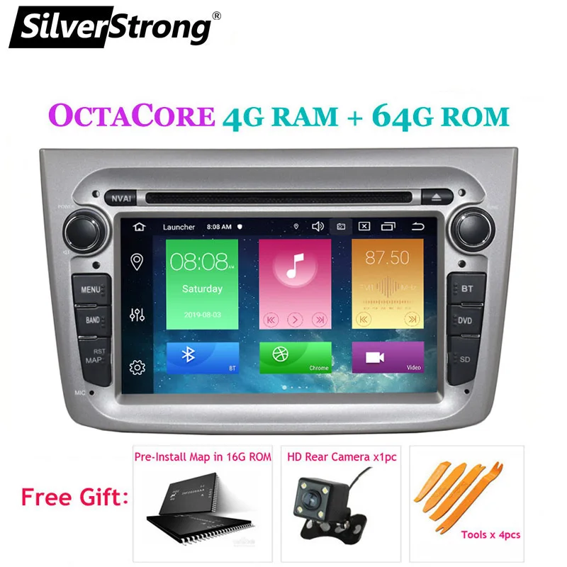 SilverMito-ZX5 4G64G SilverStrong Android9.0 4G 64GB Автомобильный DVD для Alfa Romeo MITO автомобильный Радио gps для Romeo dvd android9.0 1din canbus опция 2GB16GB - Цвет: SilverMito-ZX5 4G64G
