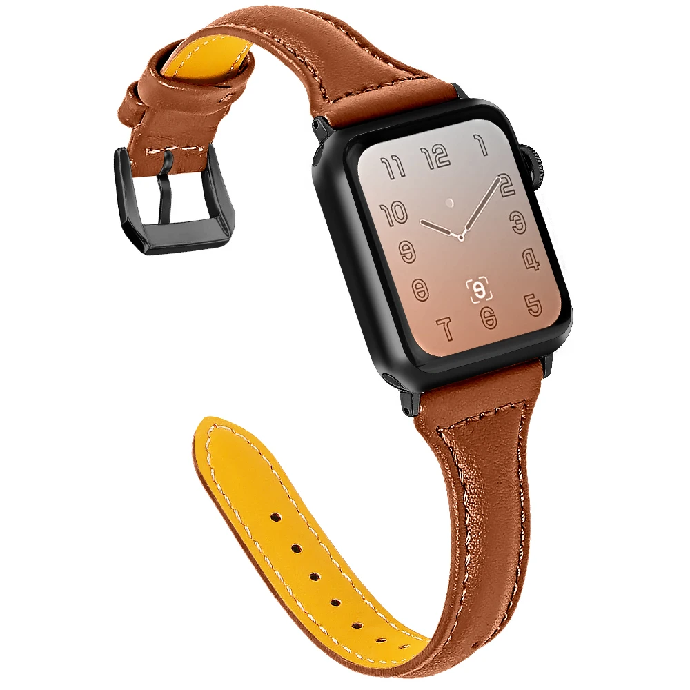 Joyozy из натуральной кожи черный/золотой/розовый ремешок Пряжка для apple watch 44 мм/42 мм/40 мм/38 мм кожаный ремешок для iwatch серии 5/4/3/2/1