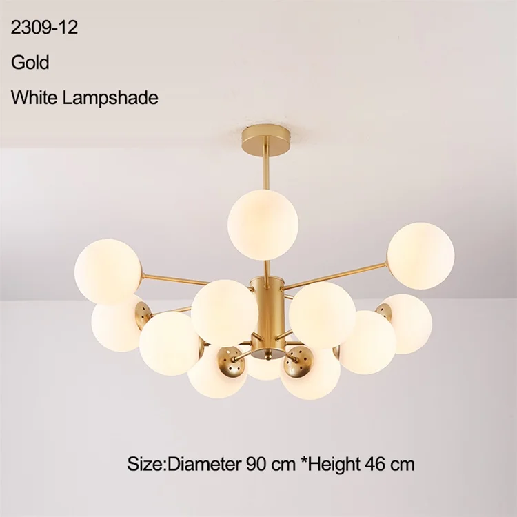 12 light white Стеклянная светодиодная лампа, современный дизайн, люстра, потолочный светильник для гостиной, спальни, столовой, светильник, Декор для дома, светильник ing 12 s - Цвет абажура: 12 light white