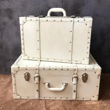 60cm vintage británico retro portátil maleta antigua de cuero caja de almacenamiento bar disparo prop ventana decoración 2 mínimo