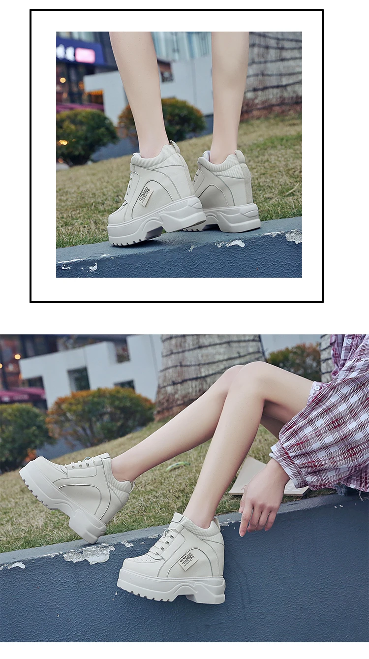 Новинка; сезон весна; женские кроссовки; коллекция года; популярная повседневная обувь на платформе; женская обувь на танкетке 12 см; дышащая Вулканизированная обувь; Белая обувь