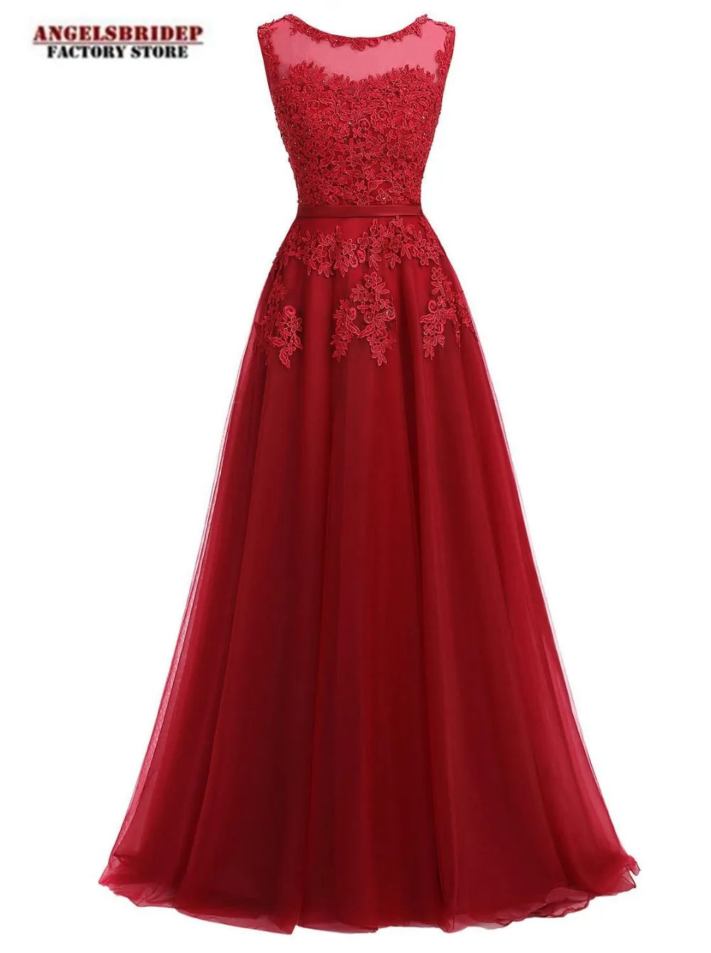 Fashion-Sheer-Neck-Long-Evening-Dresses-Vestidos-de-festa-Applqiue-Empire-Waist-Floor-Length-Prom-Pageant (6)