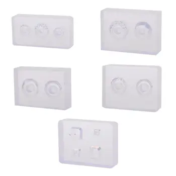 

5 Pcs/set Crystal UV Resin Beads Cubes Epoxy Gel Mold with Holes DIY Handmade Pendant Jewelry Making Molds