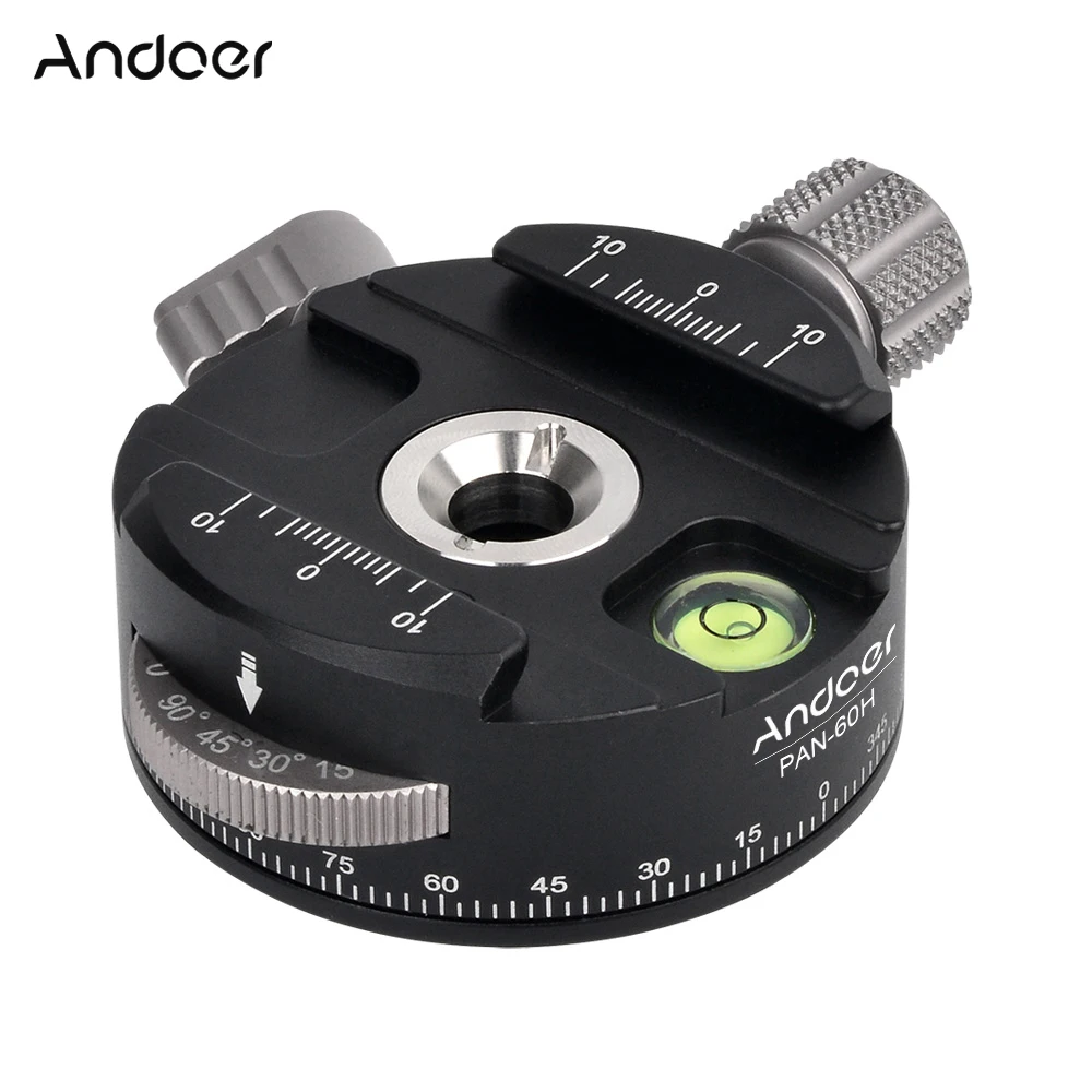 

Andoer PAN-60H Aluminum Alloy Panoramic Ball Head Tripod Head with Indexing Rotator DSLR Camera Tripod Ball Head Ballhead