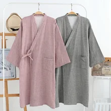 Unisex Lover Couple Pajamas Long Robe Japanese Traditional Kimono Yukata Jinbei for Women Men Home Loose Sleepwear Nightgown Unisex Lover Couple Pajamas Long Robe Japanese Traditional Kimono Yukata Jinbei for Women Men Home Loose Sleepwear Nightgown