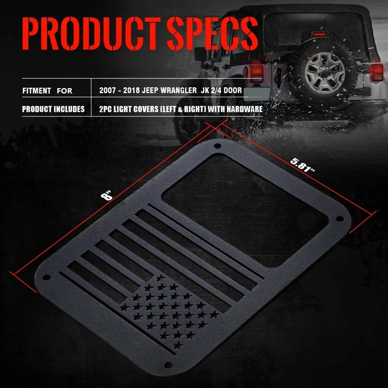 Автомобильный задний светильник, защитные накладки для 2007- Jeep Wrangler JK, неограниченное количество аксессуаров-1 пара