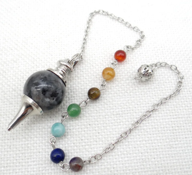 Natural Gem Stone Quartz Crystal Tiger Eye 7 Chakra Reiki Healing Pendulum for Dowsing Divination Men Women