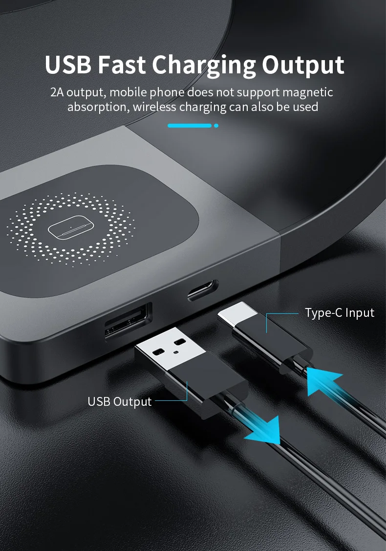 15W Fast Magnetic Wireless Chargers Dock For iPhone 12 12Pro 12Pro Max 4 in 1 For Airpods Pro iWatch SE 6 5 4 3 Charging Holder 65 watt usb c charger