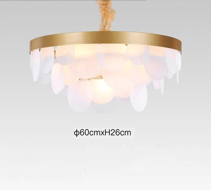 DIA 60x26cm Роскошный современный светильник, дизайнерская люстра из матового стекла, металлическая креативная Люстра для гостиной, столовой, декоративная люстра - Цвет абажура: DIA 60x26cm