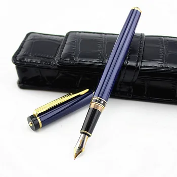 

1 PC Crocodile Blue Business Medium Nib Fountain Pens Silver Trim New & Best Price!