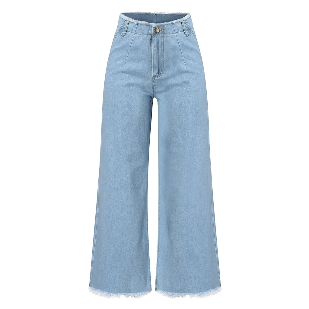 Jaycosin New Fashion Ladies Casual Wild Loose Leg High Waist Jeans Elastic Stretch Thin Female Soft Plus Size Leggins Jeans 10#4