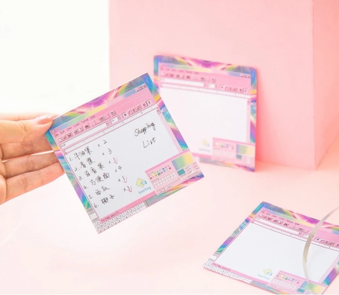 "Розовая девочка" Упаковка из 5 стикеров для заметок милые клейкие накладки карманные Канцтовары для записей подарок