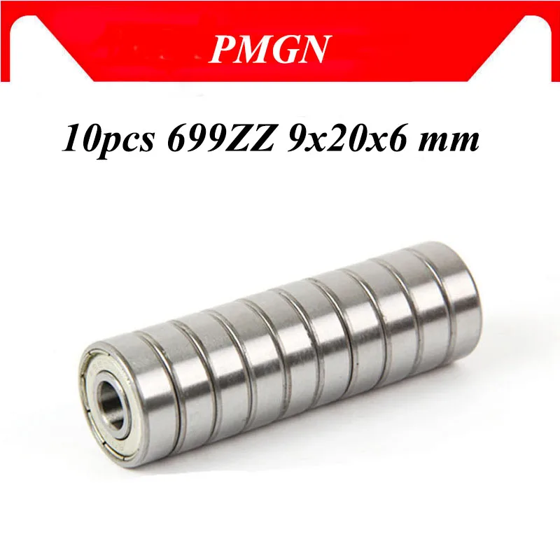 PMGN 10PCS ABEC-5 699ZZ 699Z 699 ZZ 9x20x6 mm High quality Miniature Ball Bearings 619/9ZZ Balinera L2090ZZ 9*20*6 afbeelding