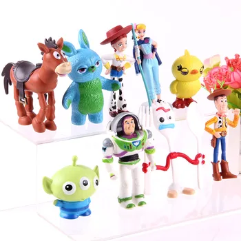 

Toy Story Figure Woody Jessie Bullseye Forky Ducky Bunny Alien Bo Peep Buzz Lightyear Toy Story Action Figure PVC Toys 9pcs/set