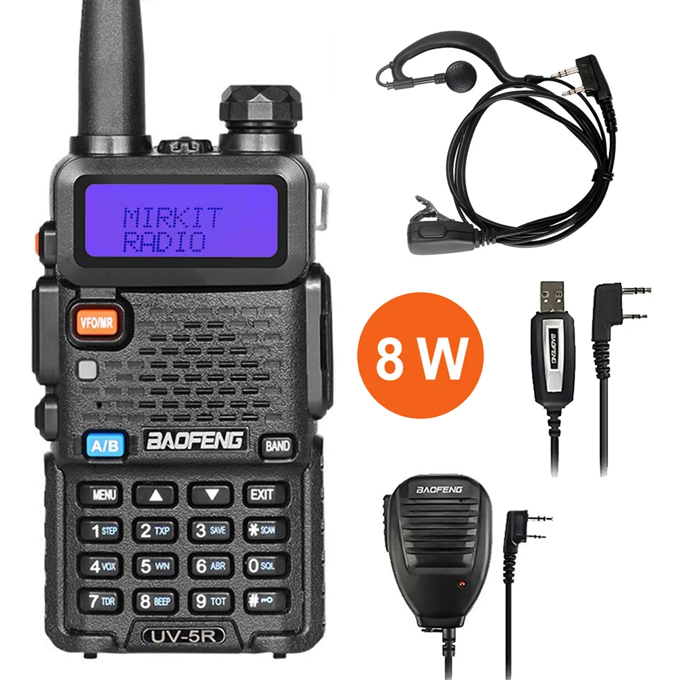 

Baofeng UV-5R 8W True High Powerful Two Way Radio Walkie Talkie CB Ham Portable Radio 10km Long Range UV5R 8 Watts Hunting