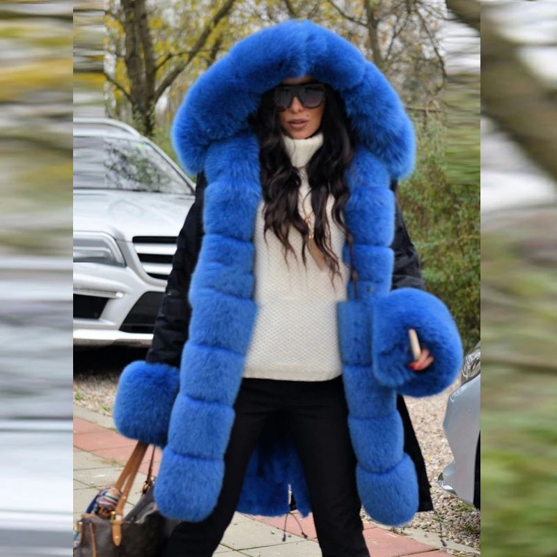 winter jacket women new long parka real fur coat big Hood fur collar hooded parkas thick outerwear street style