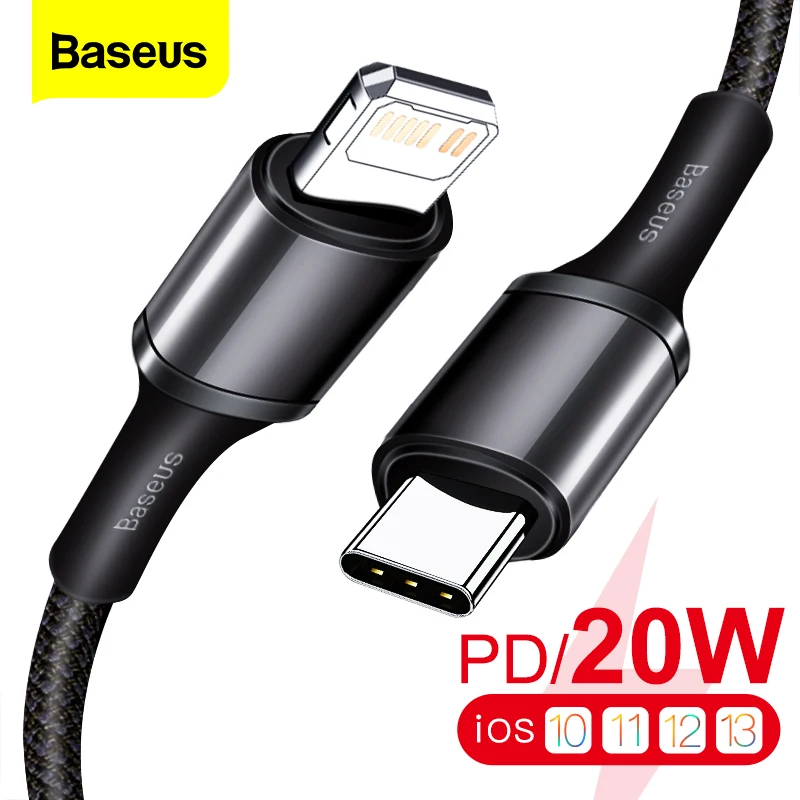Baseus 20 Вт PD USB Type C кабель для iPhone 12 11 Pro Xs Max Быстрая зарядка зарядное устройство MacBook