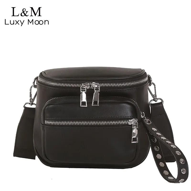 

Female Belt Leather Bag Ladies Purse Female Rivet Shoulder Bags Woman Crossbody Bucket Wallets Women 2019 Bolsa Feminina XA540H