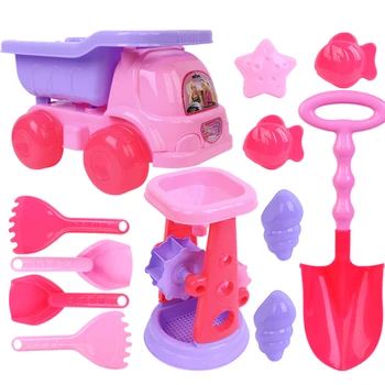 

12Pcs/set Beach Toys Sand Play Set Educational Toy with Little Princess Beach Buggy for Children (Parts Color Random)