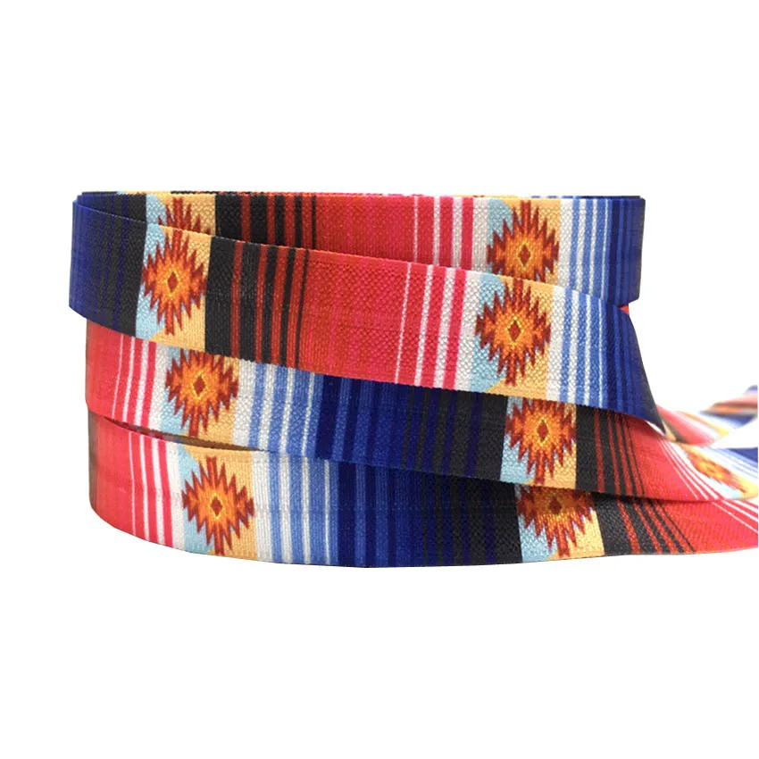 10 ярдов 16 мм Геометрическая стрелка напечатаны сгибающиеся эластичные Aztec FOE ручной работы аксессуары DIY волосы галстук вечерние ленты для декора
