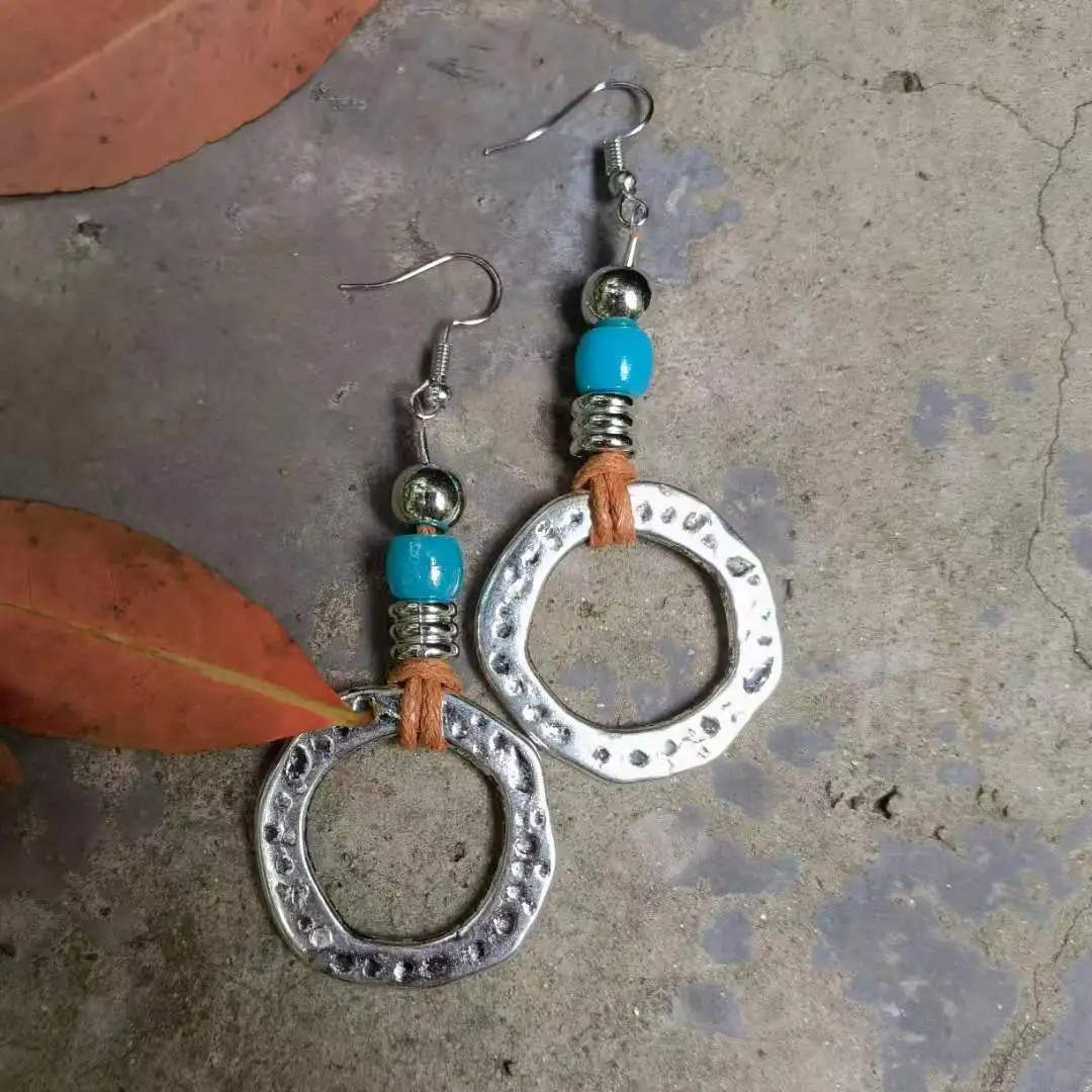 Leather Earrings big Spiral Shell earrings Bohemia Earring leather earrings