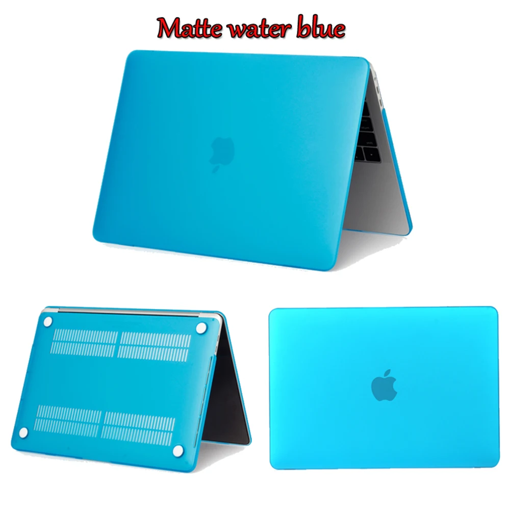 Кристальный матовый чехол для ноутбука MacBook Air 13 Pro 15 retina 11 12 дюймов с сенсорной панелью матовый чехол A1706 A1707 A1990 A1932 A2159 - Цвет: Matte Water Blue