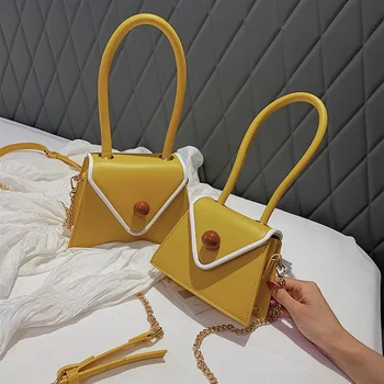 

fashion Mini women's triangle handbag Solid PU leather bags for women 2020 luxury handbags women bags designer shoulder bag