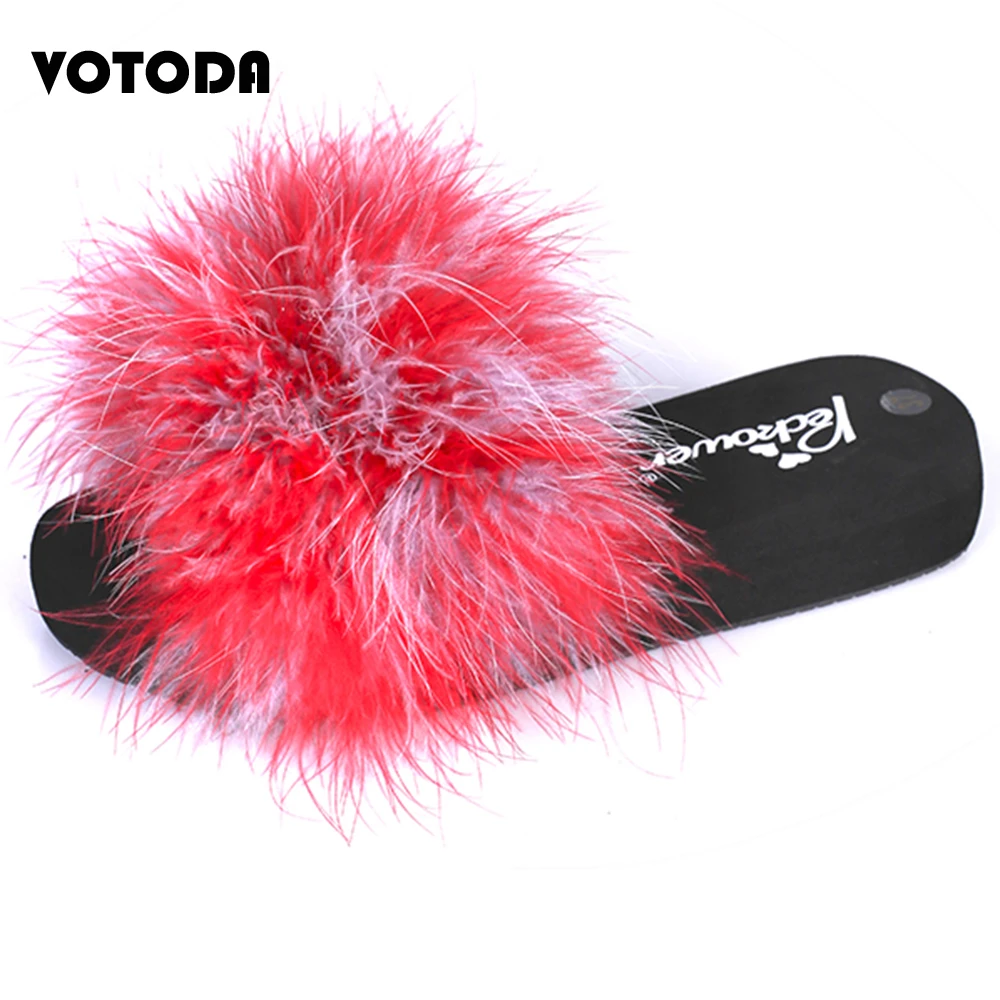ostrich feather slippers