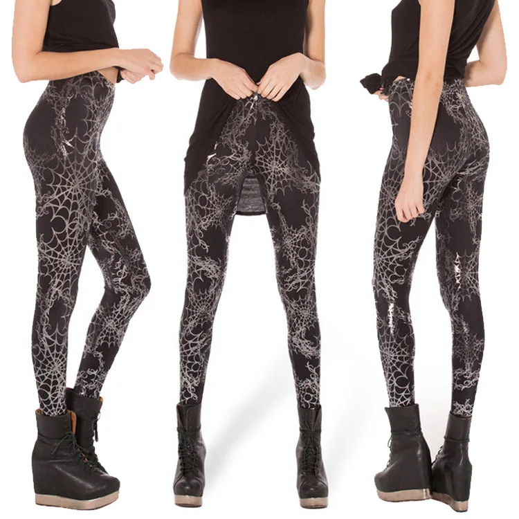 

Fashion And Personality Spider Web Digital Star Elasticity Leggings Ultra-stretch Yoga Pants